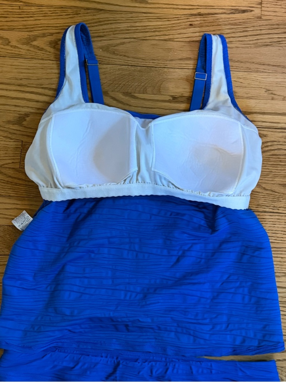 Lands’ End Plus Size 22W Tankini Swimsuit Set Blue Textured Top Bottom - Picture 5 of 5